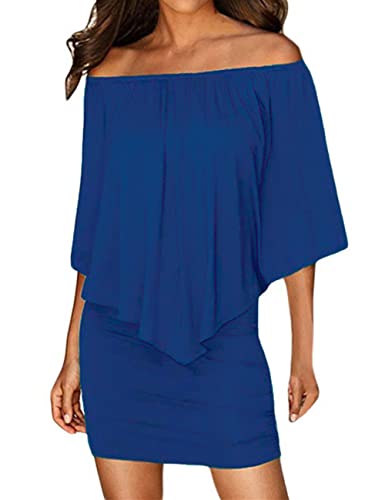 ADEWEL Women's Sexy Off Shoulder Multiple Dress Layered Party Cocktail Mini Dresses - Velora Luxury Fashion