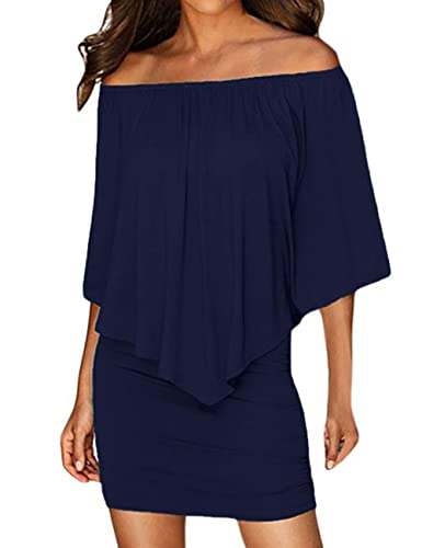 ADEWEL Women's Sexy Off Shoulder Multiple Dress Layered Party Cocktail Mini Dresses - Velora Luxury Fashion