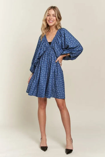 ADORA Batwing Sleeves Floral Dress - Velora Luxury Fashion