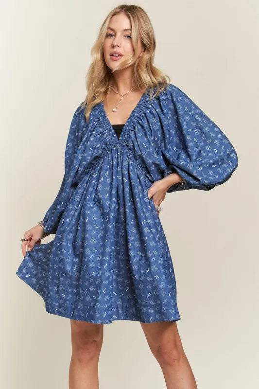 ADORA Batwing Sleeves Floral Dress - Velora Luxury Fashion