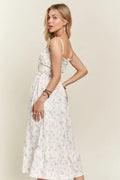 ADORA Smocked Floral Sweetheart Neck Cami Dress - Velora Luxury Fashion