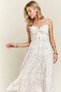 ADORA Smocked Floral Sweetheart Neck Cami Dress - Velora Luxury Fashion