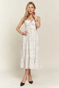 ADORA Smocked Floral Sweetheart Neck Cami Dress - Velora Luxury Fashion