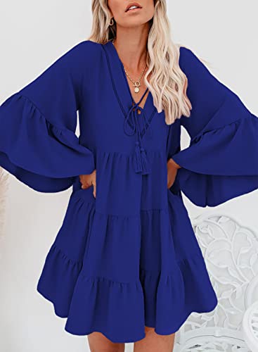 AILUNSNIKA Women Long Sleeve Mini Dress - Velora Luxury Fashion