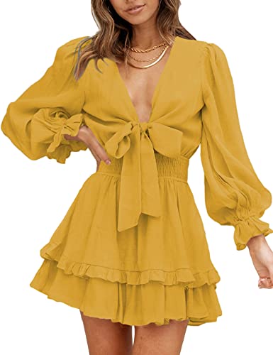 AILUNSNIKA Women's Knotted Tiered Mini Dress - Velora Luxury Fashion