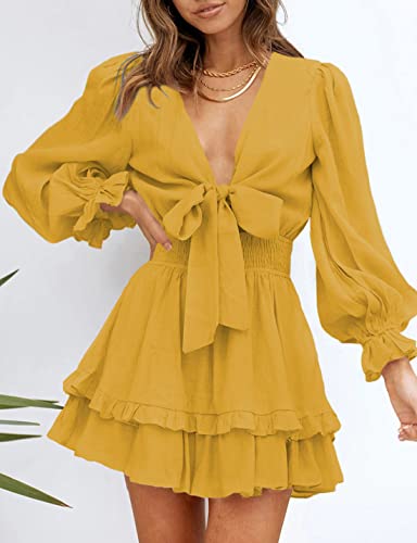 AILUNSNIKA Women's Knotted Tiered Mini Dress - Velora Luxury Fashion