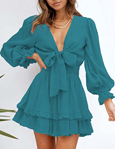 AILUNSNIKA Women's Knotted Tiered Mini Dress - Velora Luxury Fashion