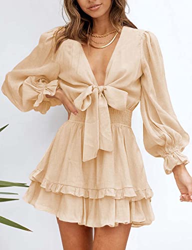 AILUNSNIKA Women's Knotted Tiered Mini Dress - Velora Luxury Fashion