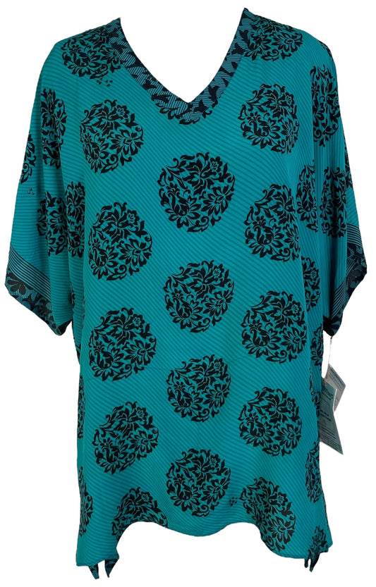 PRC7152 Avatar Pure Silk Long Tunic with Side Ties - Velora