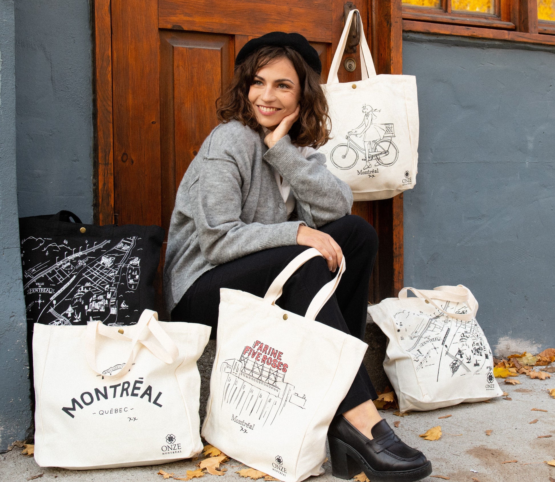 La Métropolitaine Montreal Canvas Tote Bag - Velora Luxury Fashion