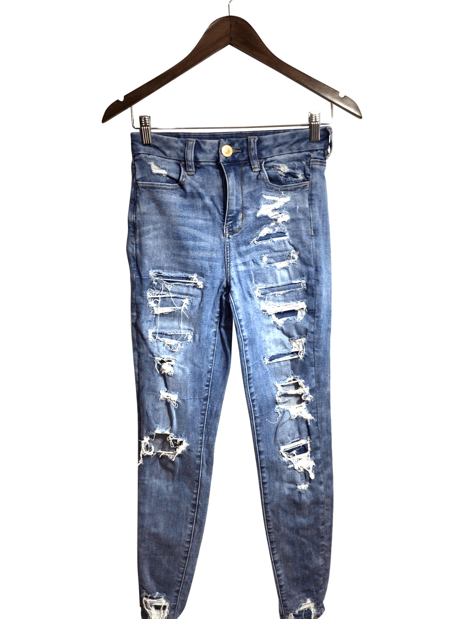 AMERICAN EAGLE Women Straight-Legged Jeans Regular fit in Blue - 2 - Velora Luxury Fashion