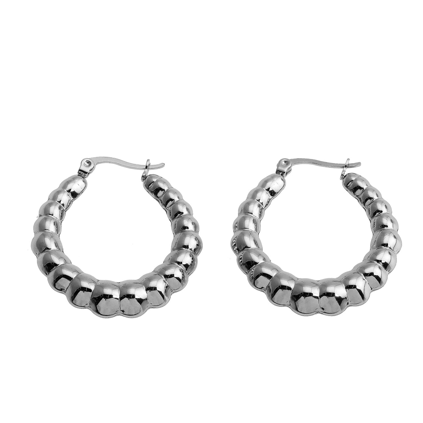 ANYA 72201S Croissant Hoops Silver - Velora Luxury Fashion