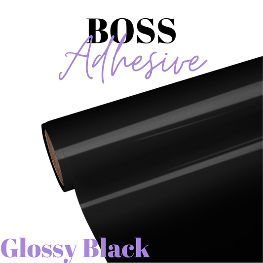 Adhesive Vinyl- Boss Adhesive - Glossy Black - Velora Luxury Fashion