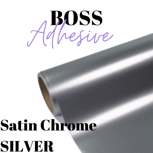 Adhesive Vinyl- Boss Adhesive - SATIN SILVER - Velora Luxury Fashion