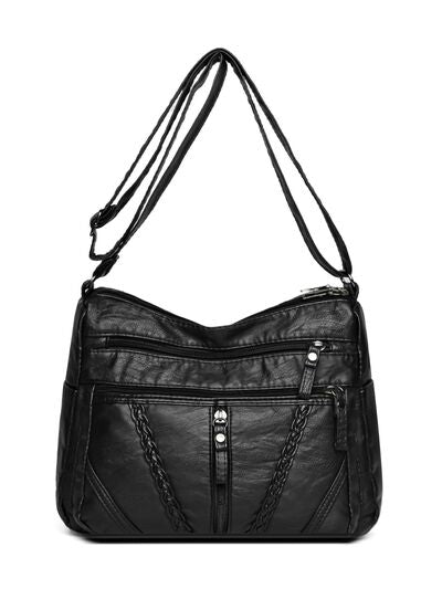 Adjustable Strap PU Leather Shoulder Bag - Velora Luxury Fashion