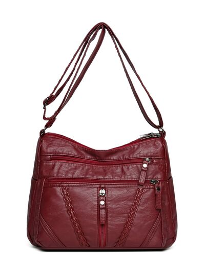 Adjustable Strap PU Leather Shoulder Bag - Velora Luxury Fashion