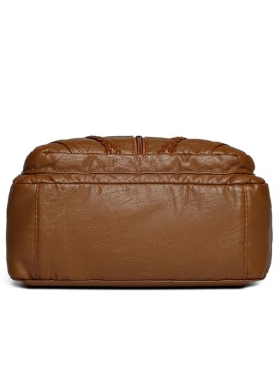 Adjustable Strap PU Leather Shoulder Bag - Velora Luxury Fashion