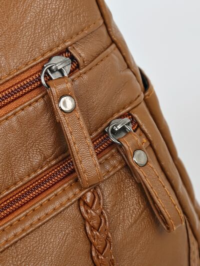 Adjustable Strap PU Leather Shoulder Bag - Velora Luxury Fashion