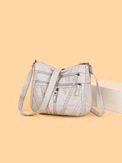 Adjustable Strap PU Leather Shoulder Bag - Velora Luxury Fashion