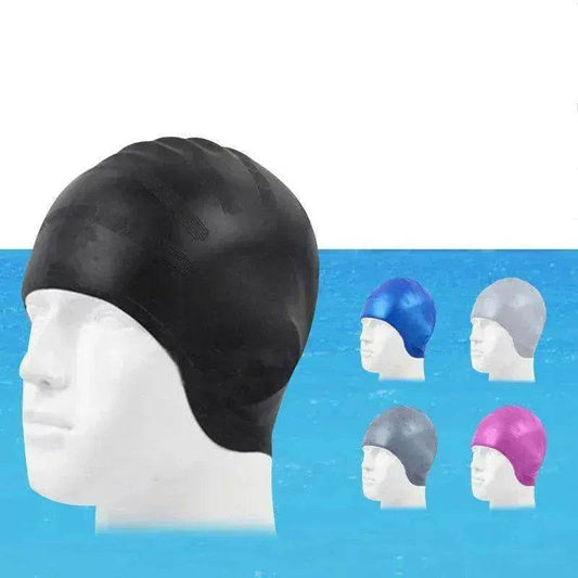 Adults Swimming Silicone Unisex Long Hair Waterproof Caps - Velora