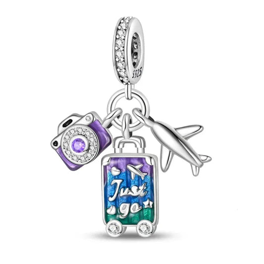 Adventure Awaits Sterling Silver Travel Charm - Velora Luxury Fashion