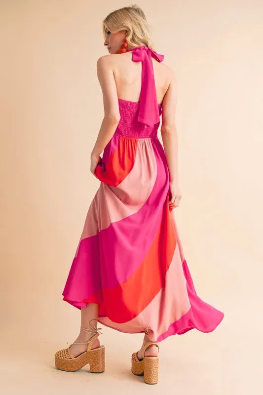 Aemi+Co Color Block Sleeveless Maxi Dress - Velora Luxury Fashion