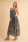 Aemi + Co Printed V-Neck Frill Tiered Cami Dress - Velora Luxury Fashion