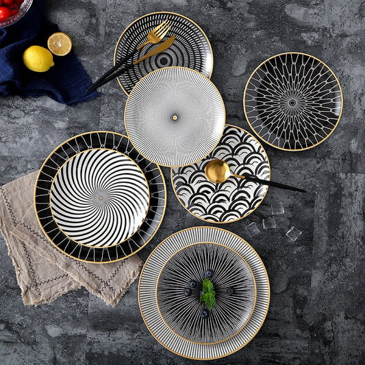 Allure Geometry Dinnerware Set - Velora Luxury Fashion