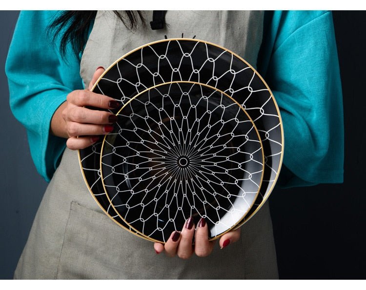 Allure Geometry Dinnerware Set - Velora Luxury Fashion