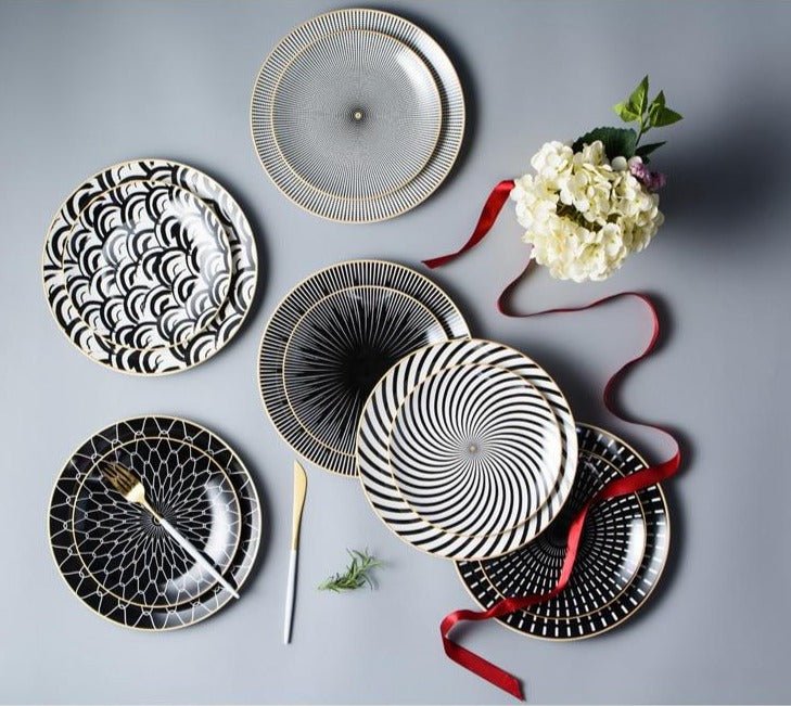 Allure Geometry Dinnerware Set - Velora Luxury Fashion
