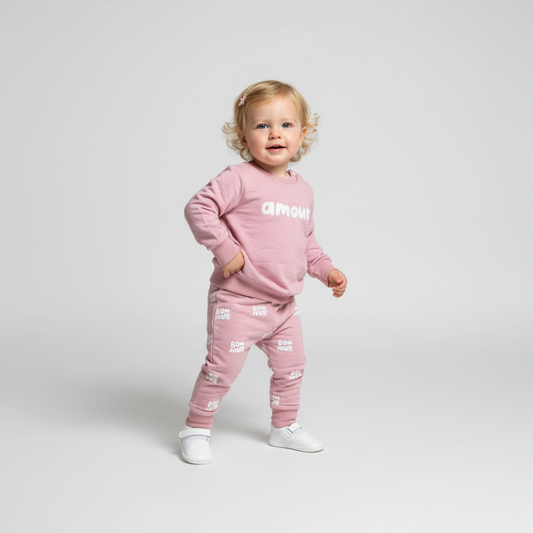 Amour Girls Cotton Joggers Set - Velora Luxury Fashion
