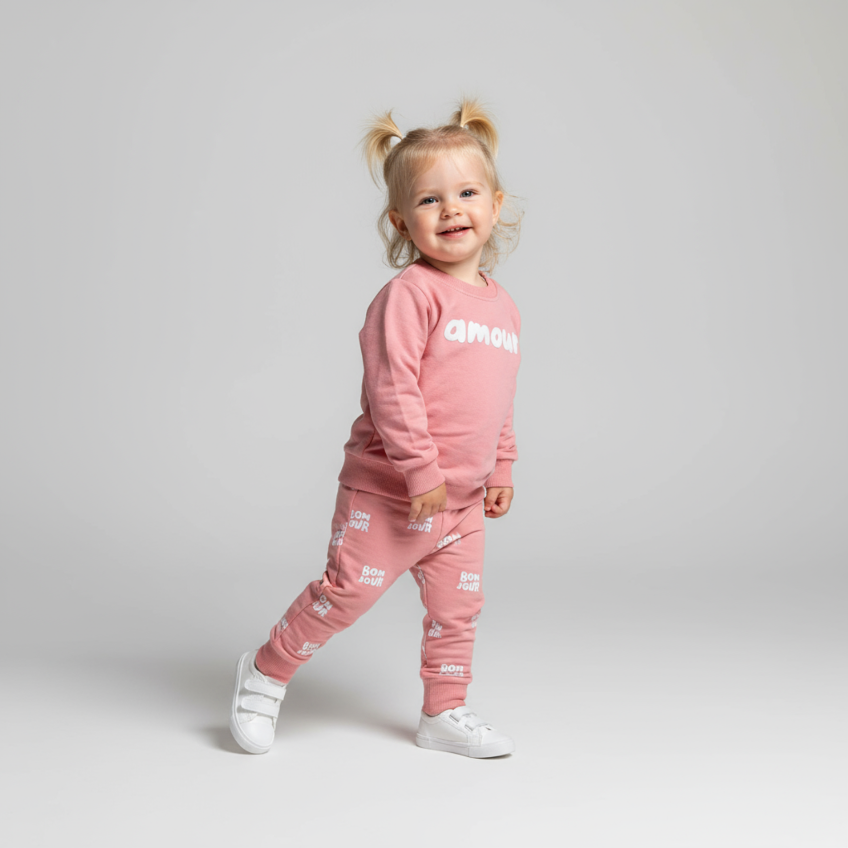 Amour Girls Cotton Joggers Set - Velora Luxury Fashion