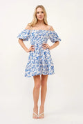 And The Why Off Shoulder Bubble Sleeve Dress - Velora Luxury Fashion