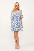 And The Why Off Shoulder Bubble Sleeve Dress - Velora Luxury Fashion