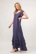 And The Why Washed Cotton Gauze Fringe Detail Tiered Dress - Velora Luxury Fashion