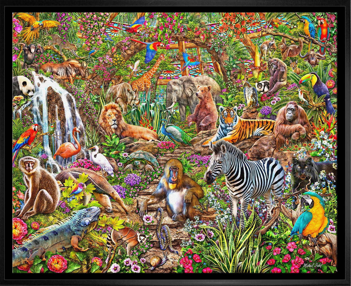 Animal Atrium 20x29 Framed Canvas by Michael Fishel - Velora Luxury Fashion