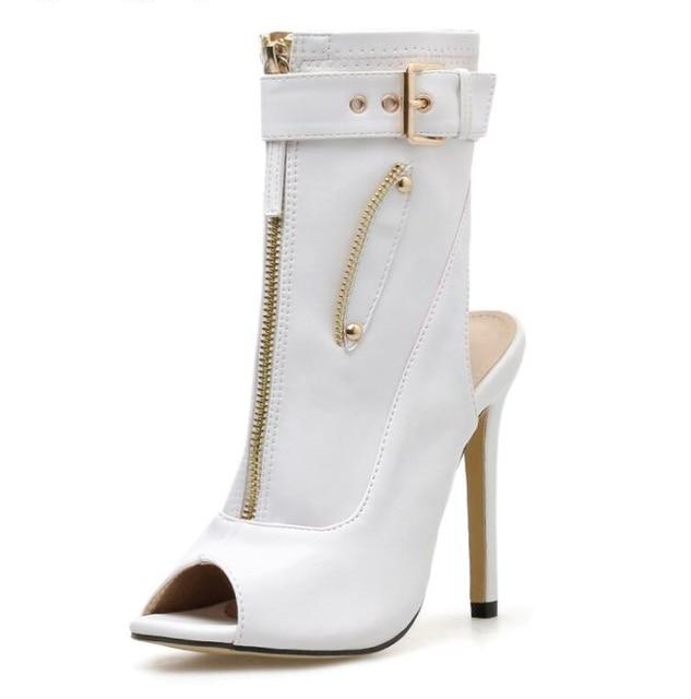 Ankle Strap Peep Toe Heel - Velora Luxury Fashion