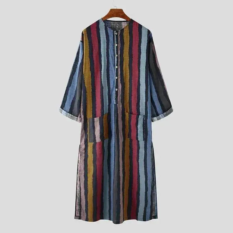 Arab Striped Printed Arab  Men's Robe