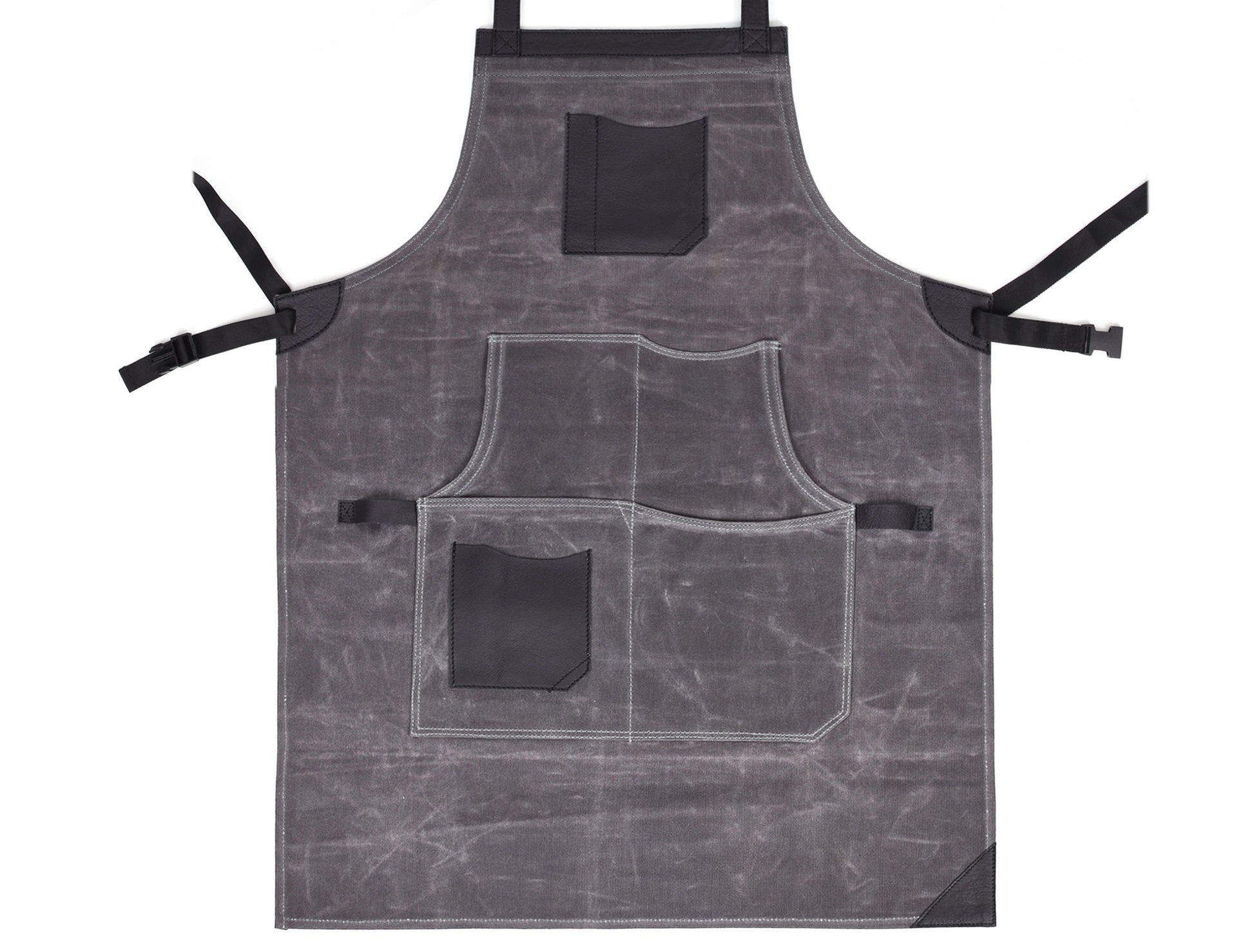 Arucas Leather Canvas Apron - Stress Grey - Velora Luxury Fashion
