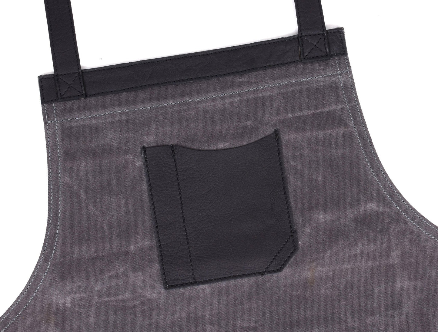 Arucas Leather Canvas Apron - Stress Grey - Velora Luxury Fashion