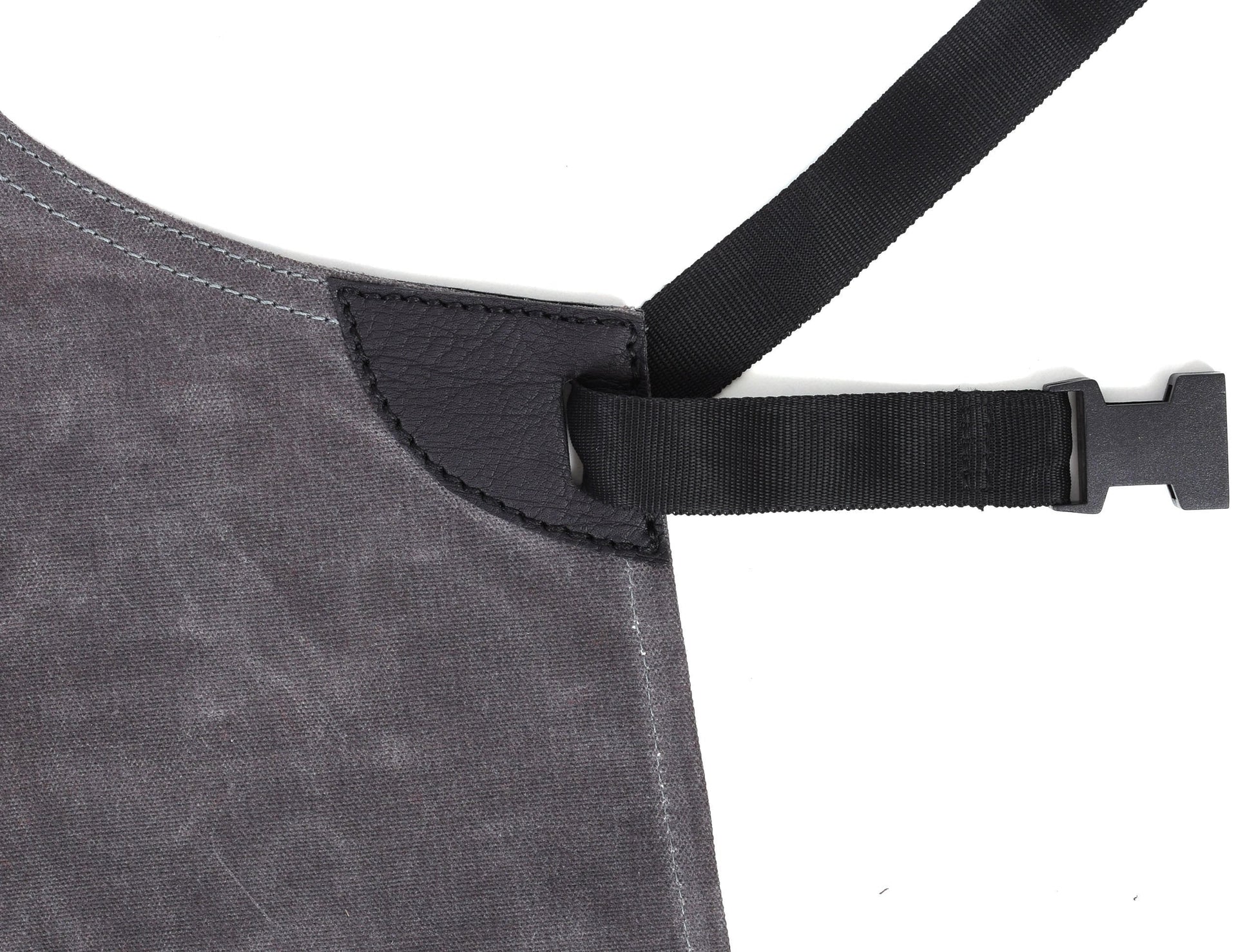 Arucas Leather Canvas Apron - Stress Grey - Velora Luxury Fashion