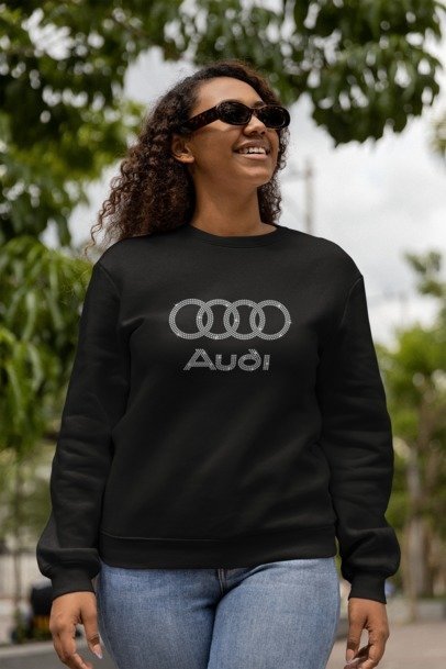 Audi Rings Rhinestone Shirt – Luxury Car Logo Sparkle Bling Tee | Bling Dazzel