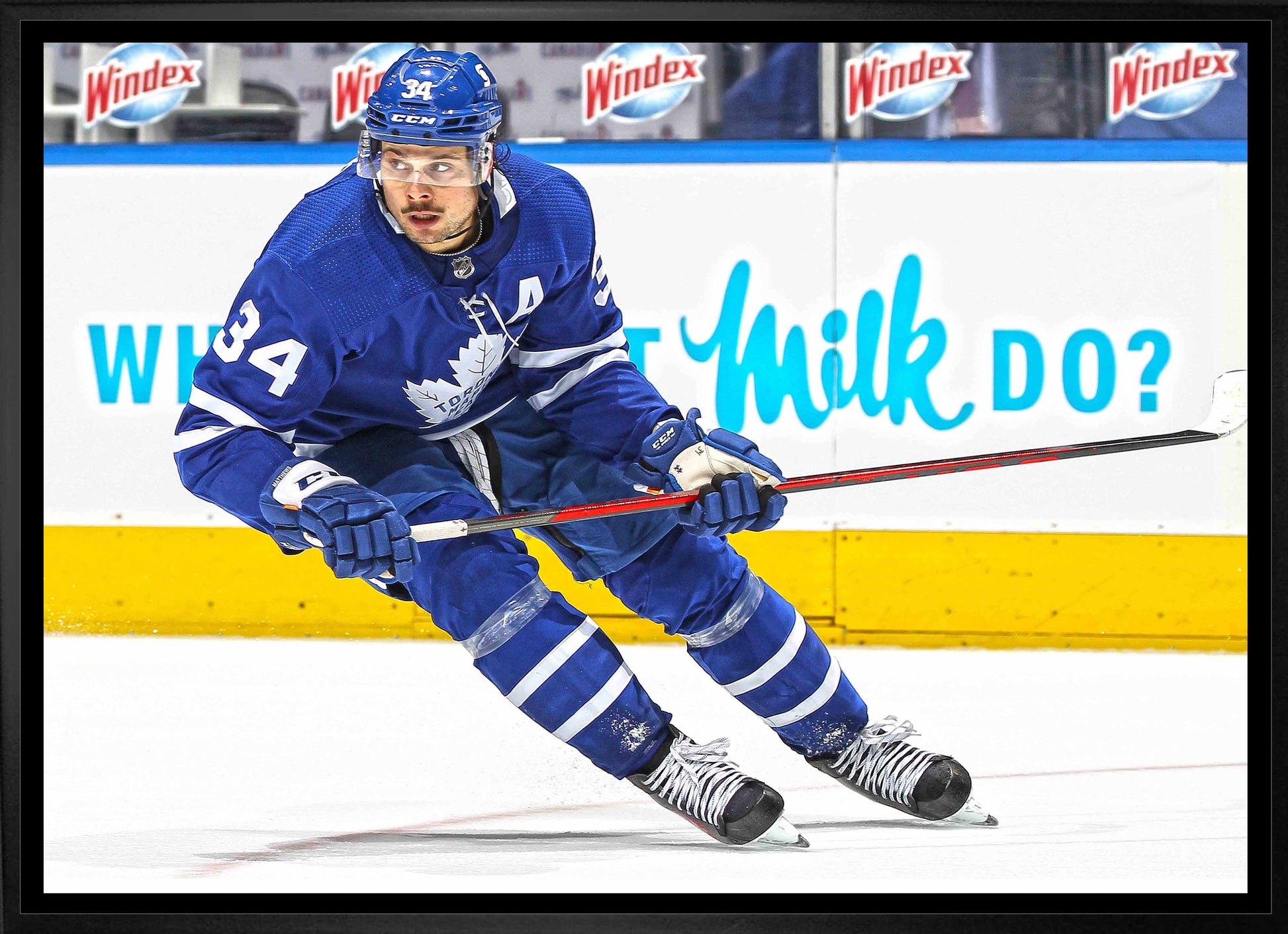 Auston Matthews Toronto Maple Leafs Framed 20x29 Skating Canvas - Velora Luxury Fashion