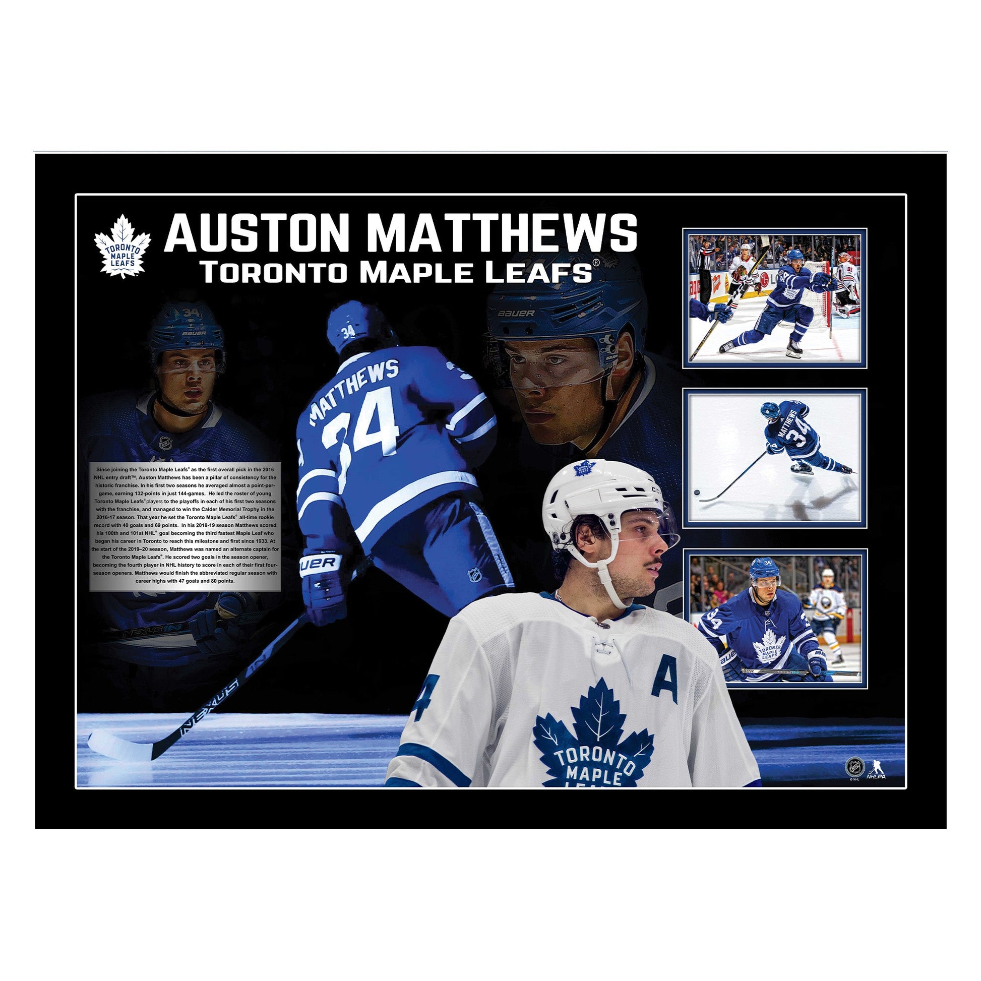 Auston Matthews Toronto Maple Leafs Framed Collage with PhotoGlass - Velora Luxury Fashion