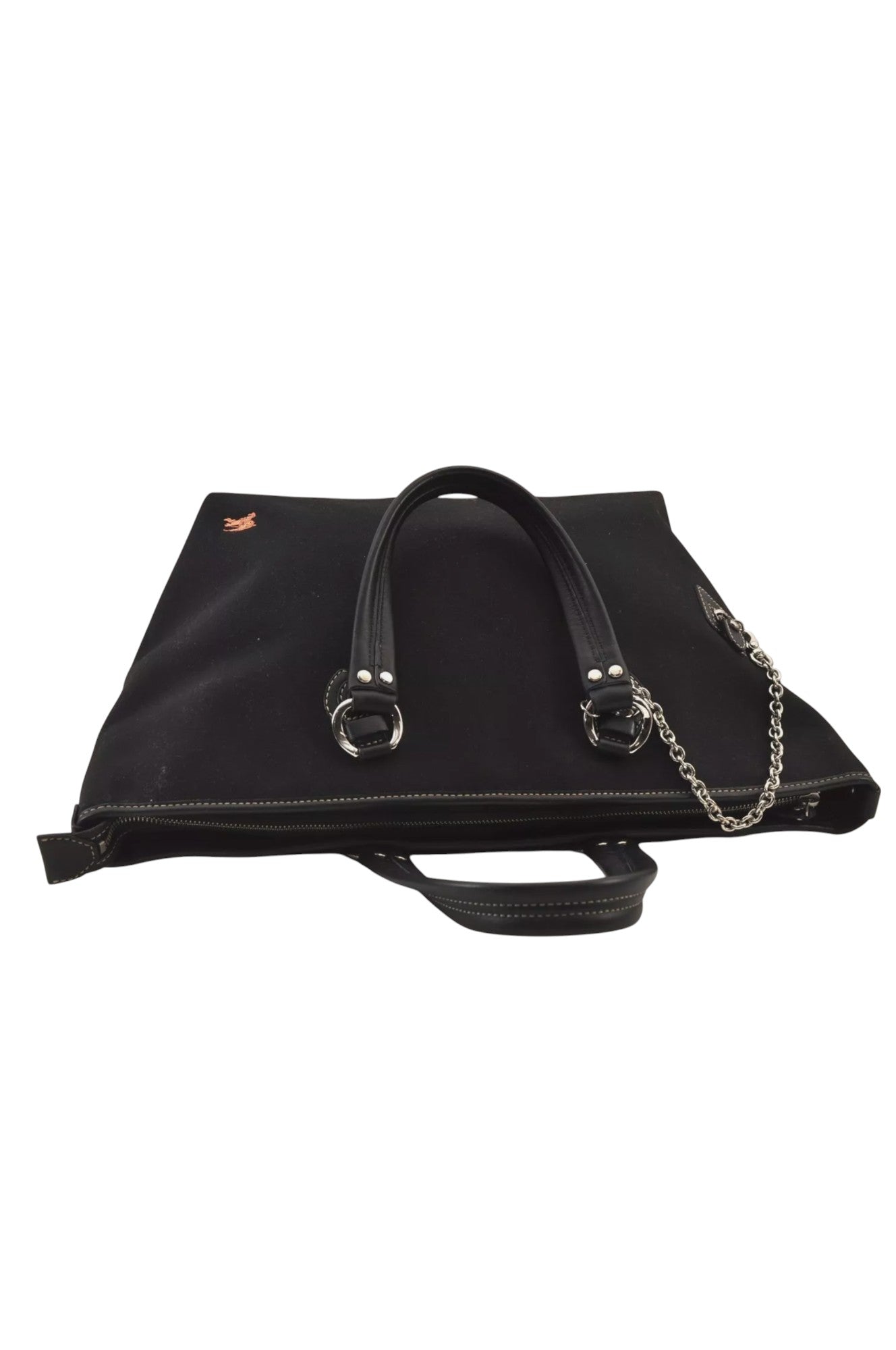 Authentic BURBERRY BLUE LABEL Hand Tote Bag Polyester Leather Black 7082L - Velora Luxury Fashion