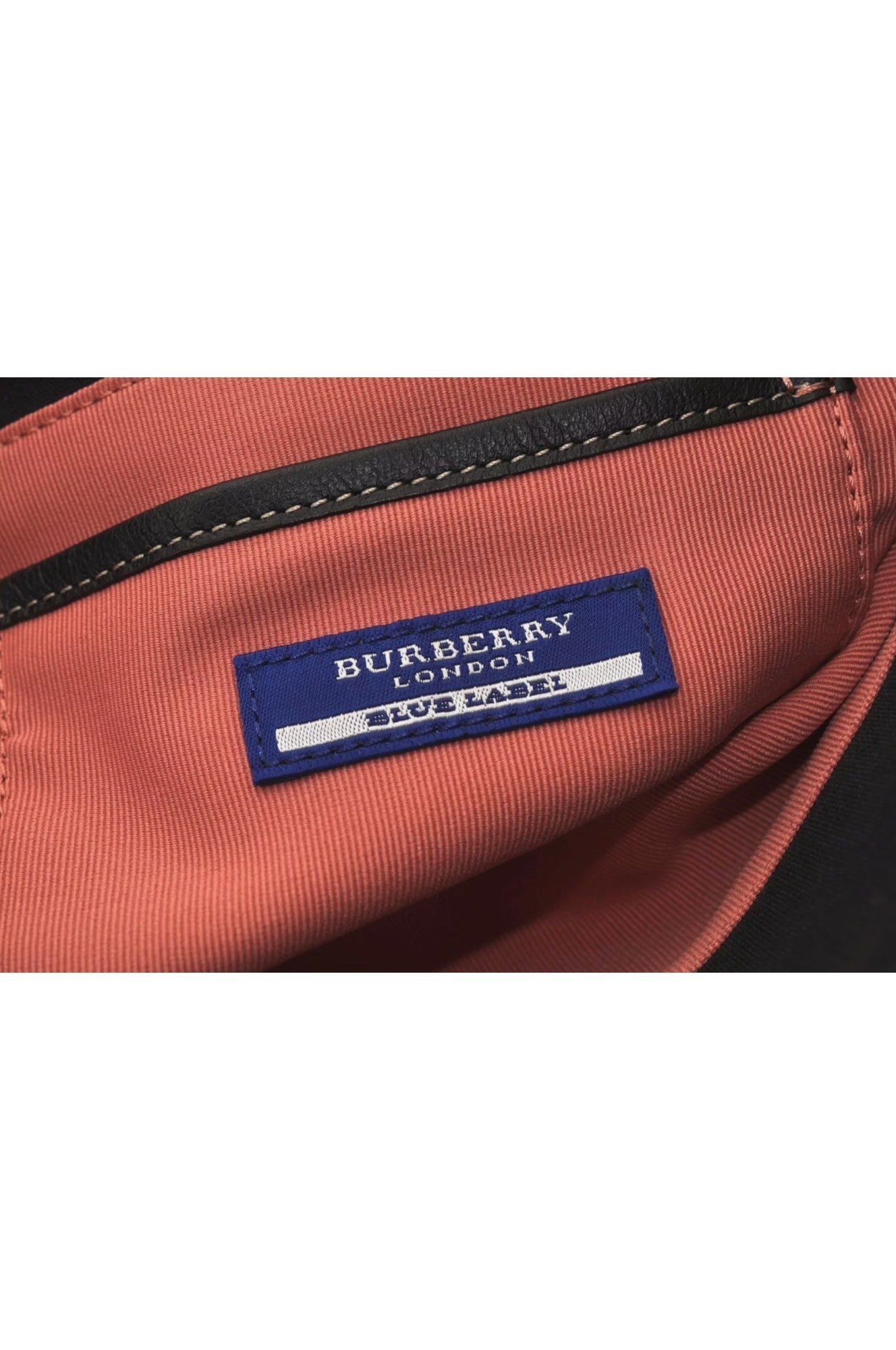 Authentic BURBERRY BLUE LABEL Hand Tote Bag Polyester Leather Black 7082L - Velora Luxury Fashion
