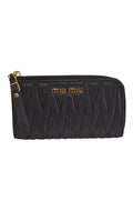 Authentic MIU MIU Vintage Matelasse Leather Coin Case Purse Black 8330L - Velora Luxury Fashion