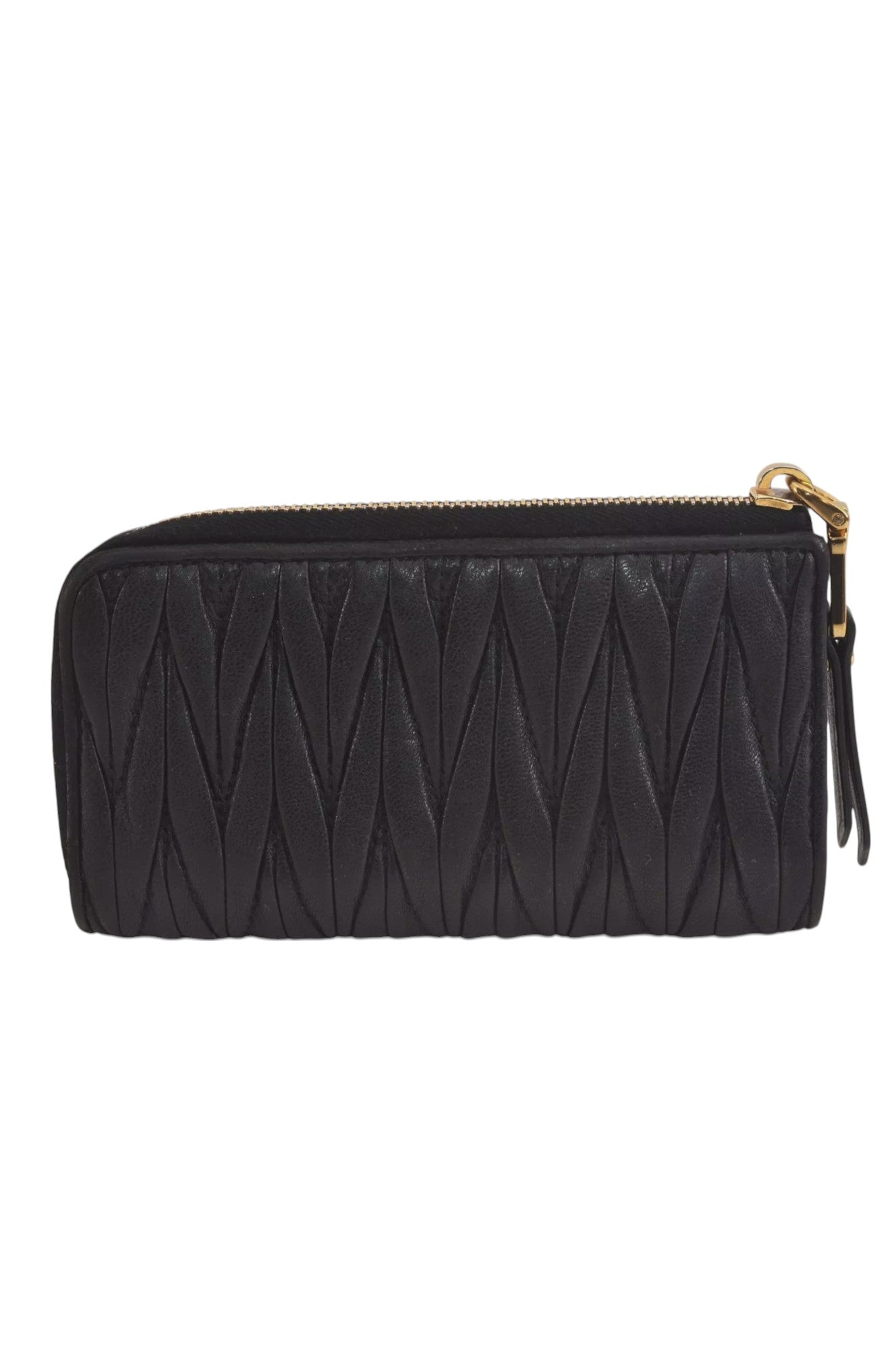 Authentic MIU MIU Vintage Matelasse Leather Coin Case Purse Black 8330L - Velora Luxury Fashion