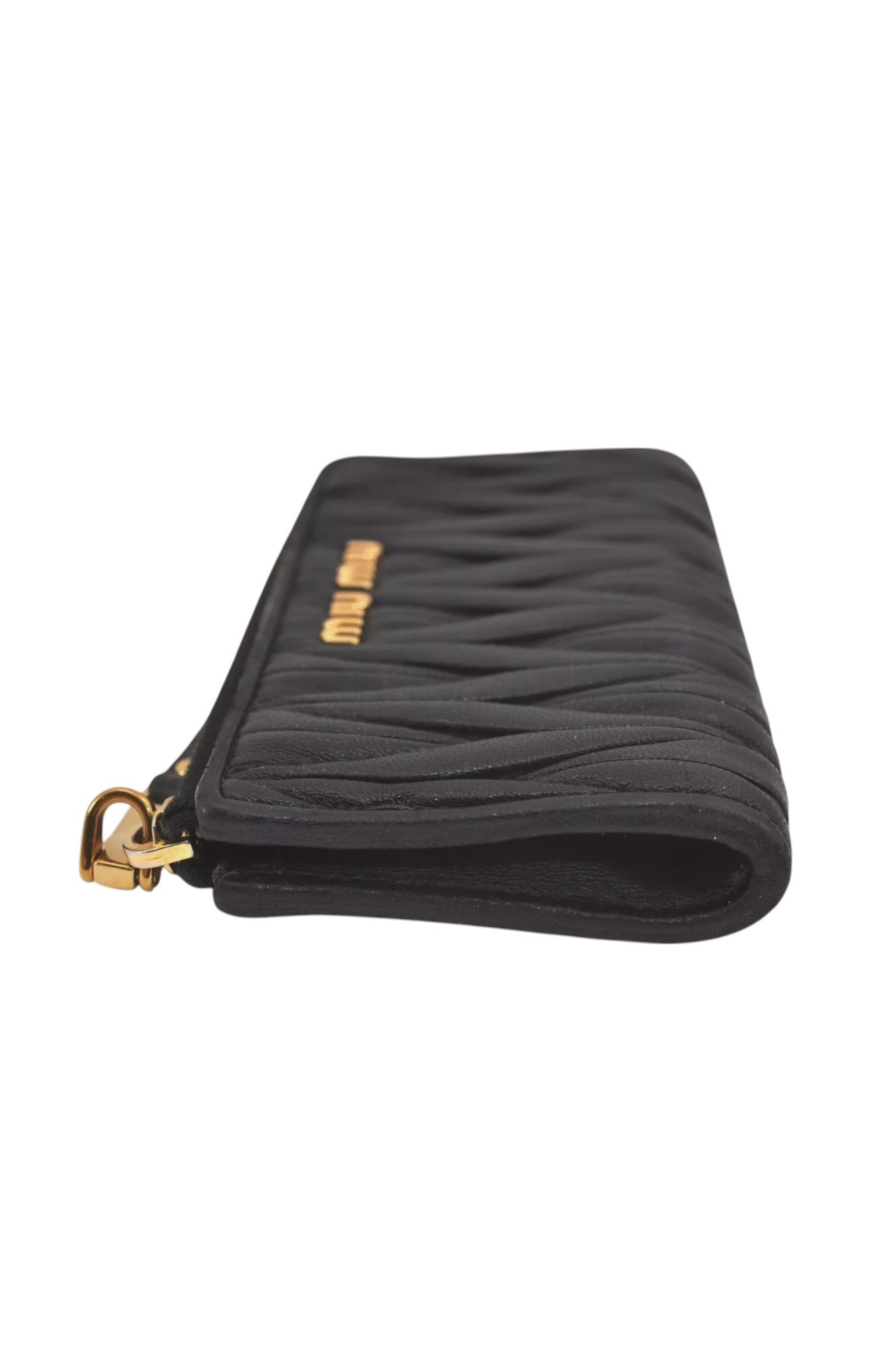 Authentic MIU MIU Vintage Matelasse Leather Coin Case Purse Black 8330L - Velora Luxury Fashion