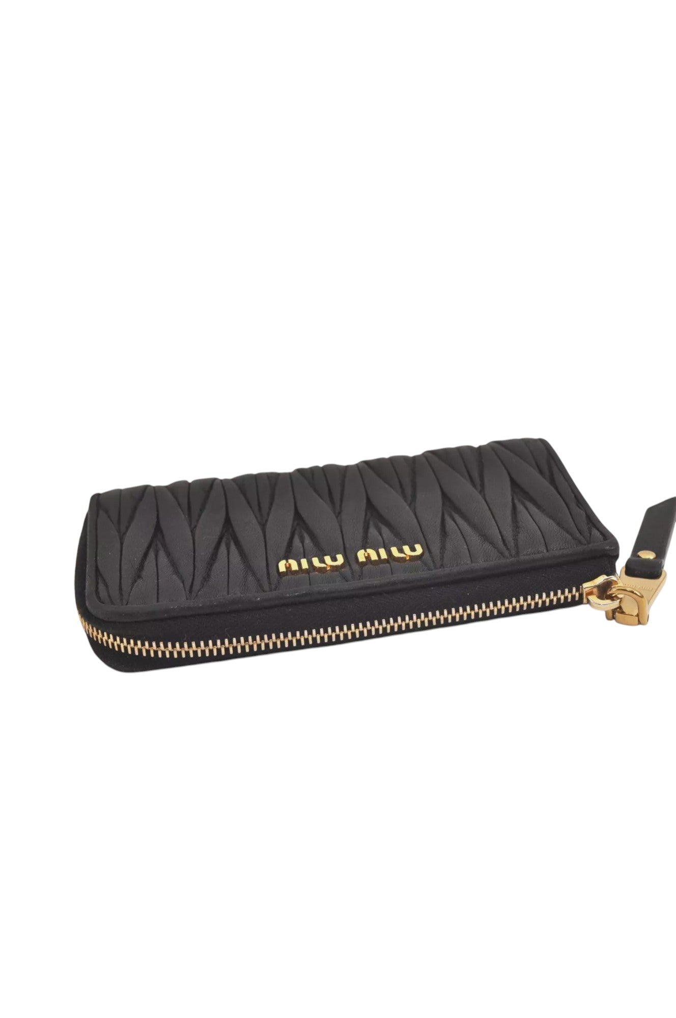 Authentic MIU MIU Vintage Matelasse Leather Coin Case Purse Black 8330L - Velora Luxury Fashion